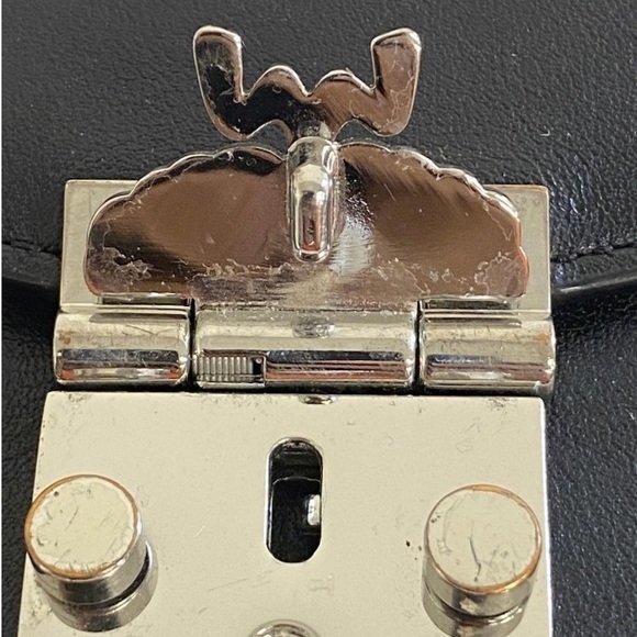 MCM Leather Crossbody Clutch Black Box Dust Bag Cards - Picture 8 of 15